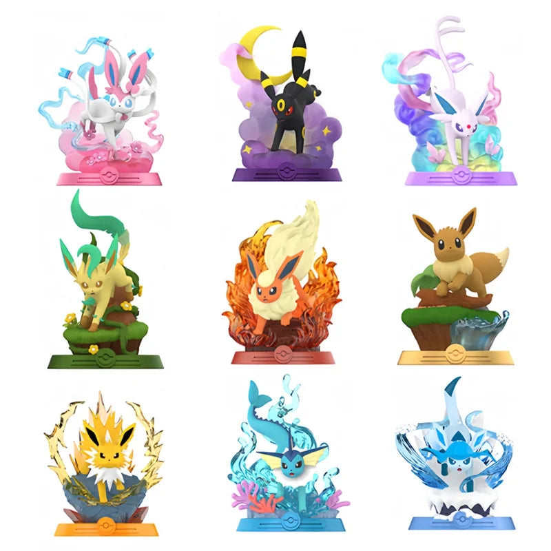 Collectible Anime Pokémon Adventure: Exclusive Eevee Family Suit Blind Box Action Figures - Flareon, Espeon, Sylveon Model Toy Gift