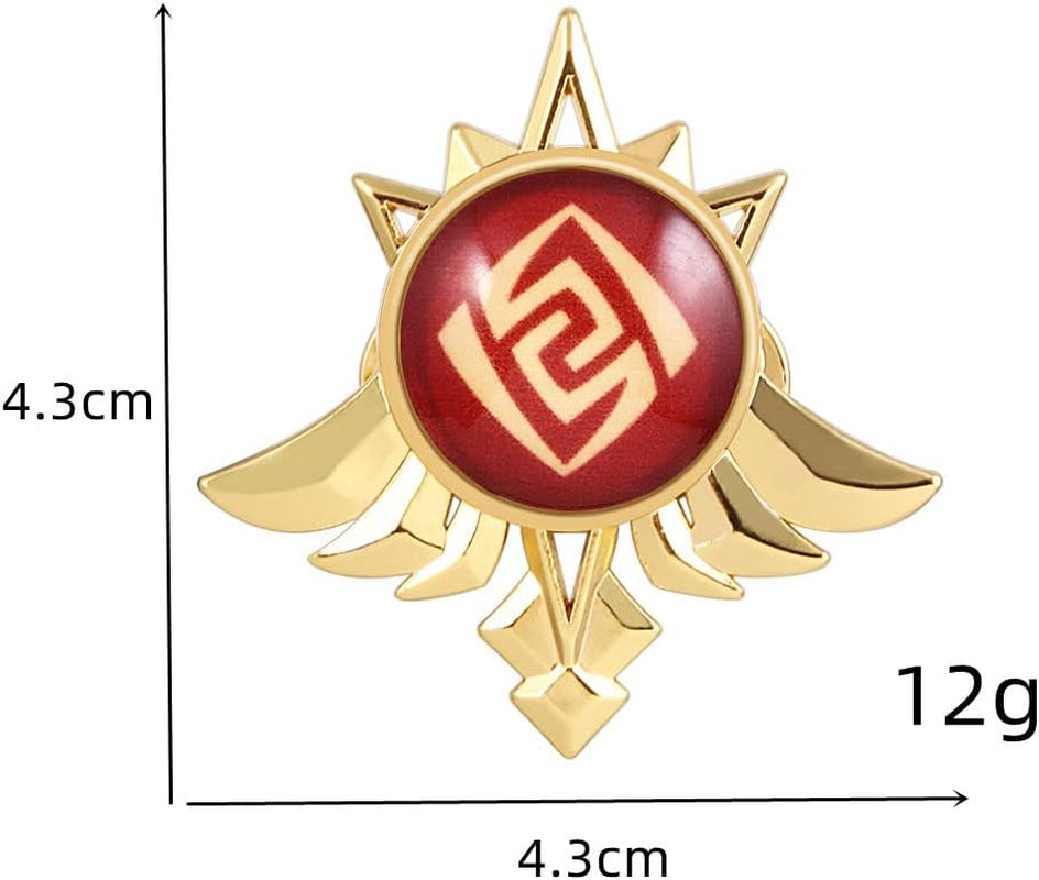 Genshin Impact Vision Brooch Pins - Eye of God Luminous Brooch - Game Project Accessories for Women
