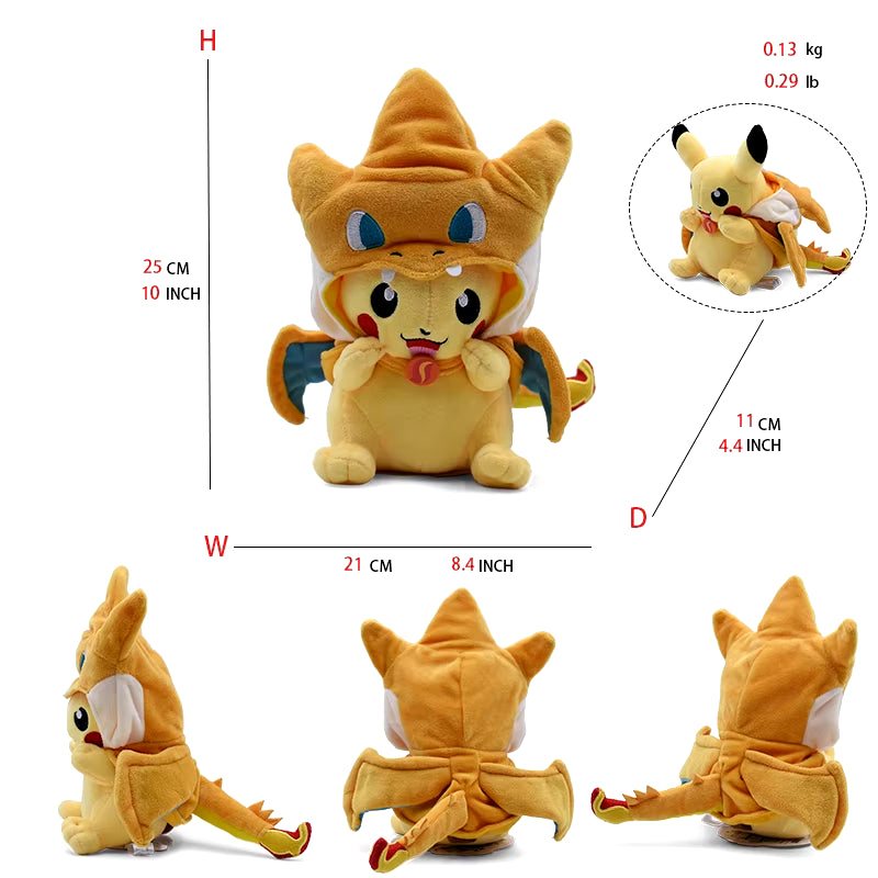 Adorable Eevee & Pikachu Cosplay Plush Toys - Collectible Stuffed Animal Dolls (20-30CM) Perfect Gift!