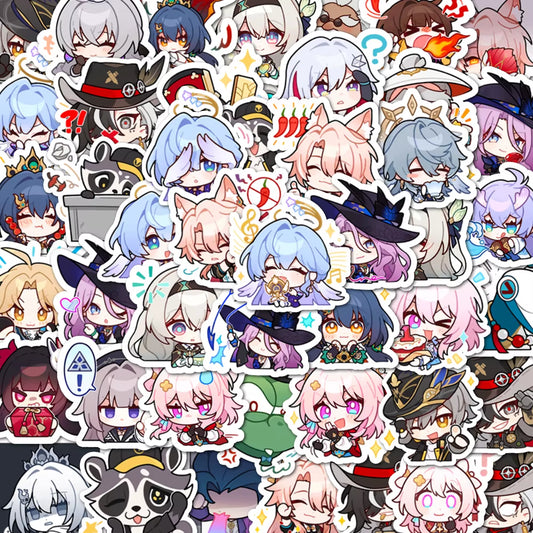48Pcs Game Character Honkai: Star Dome Railway Stickers Can Be Used to Decorate Phone Cases, Refrigerators, Suitcases, Etc