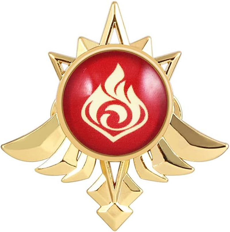 Genshin Impact Vision Brooch Pins - Eye of God Luminous Brooch - Game Project Accessories for Women