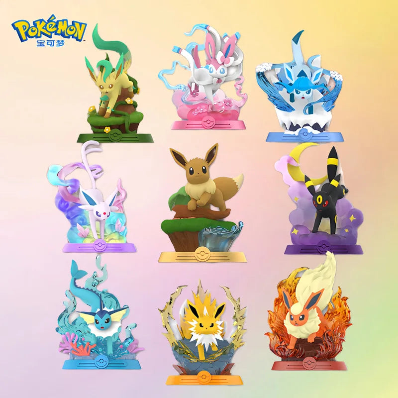 Collectible Anime Pokémon Adventure: Exclusive Eevee Family Suit Blind Box Action Figures - Flareon, Espeon, Sylveon Model Toy Gift