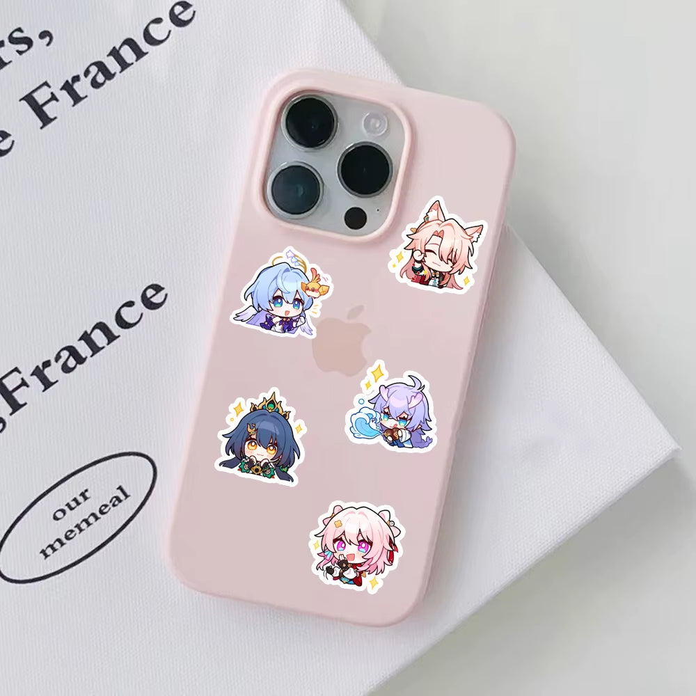 48Pcs Game Character Honkai: Star Dome Railway Stickers Can Be Used to Decorate Phone Cases, Refrigerators, Suitcases, Etc