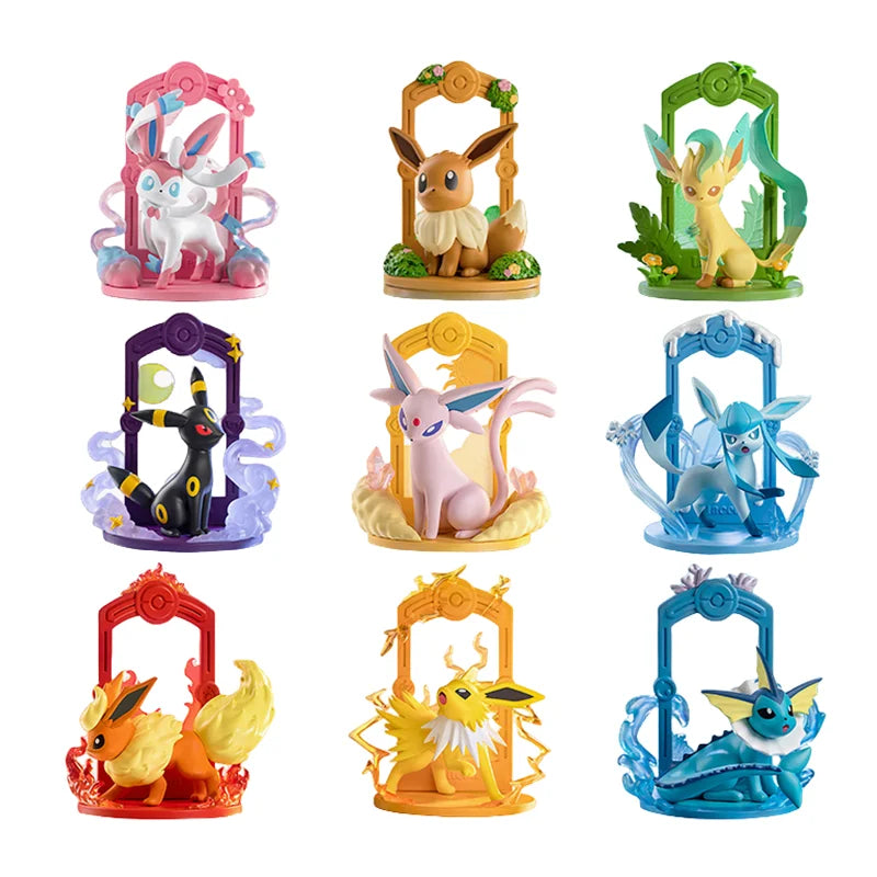 Collectible 9-Piece Eeveelution Pokémon Figure Set - Espeon, Sylveon, Glaceon, Leafeon, Vaporeon, Umbreon, Flareon Pocket Monster Toys!