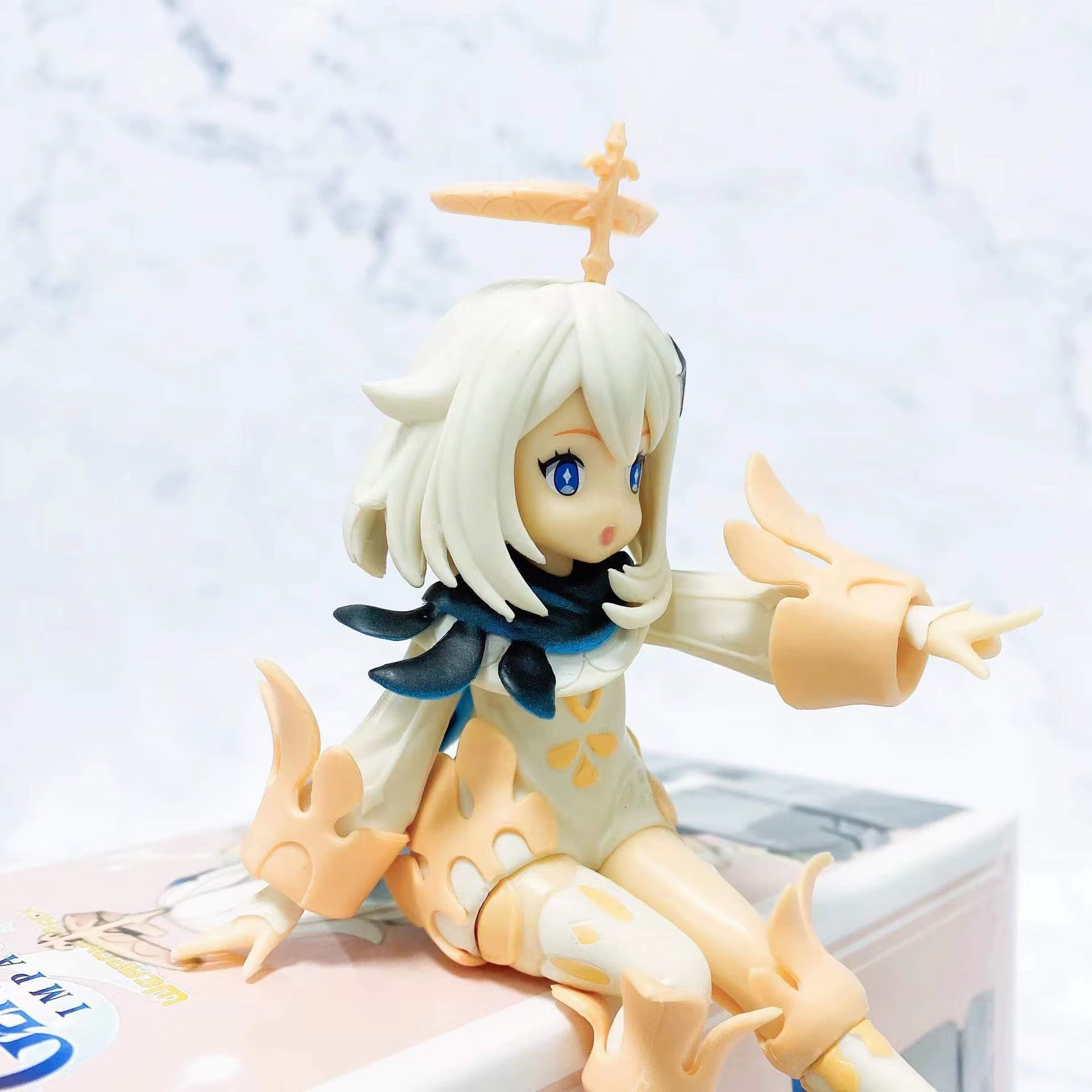 12CM Genshin Impact Paimon Genshin Impact Klee Anime Action Figure Instant Noodle Pressure PVC Toy Collector Model Gift