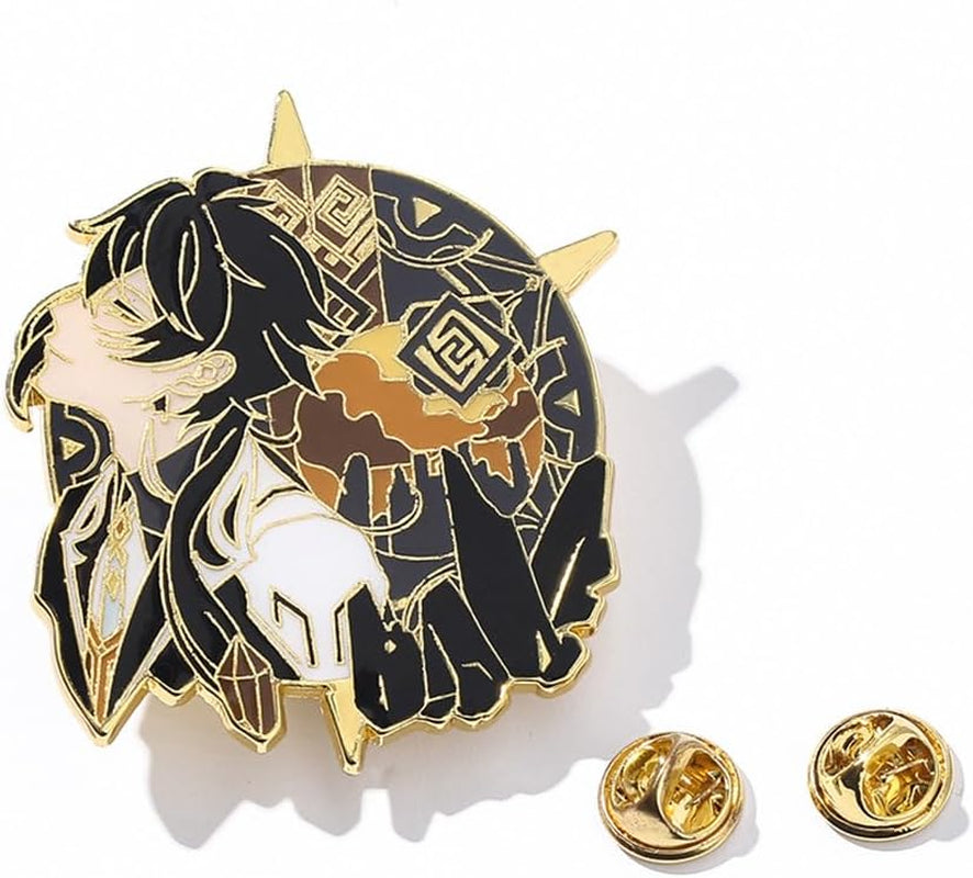 Genshin Impact Hutao Brooch Pin - Hutao Characters Cosplay Enamel Brooch Lapel Pin - Gift for Fans, Women and Girls