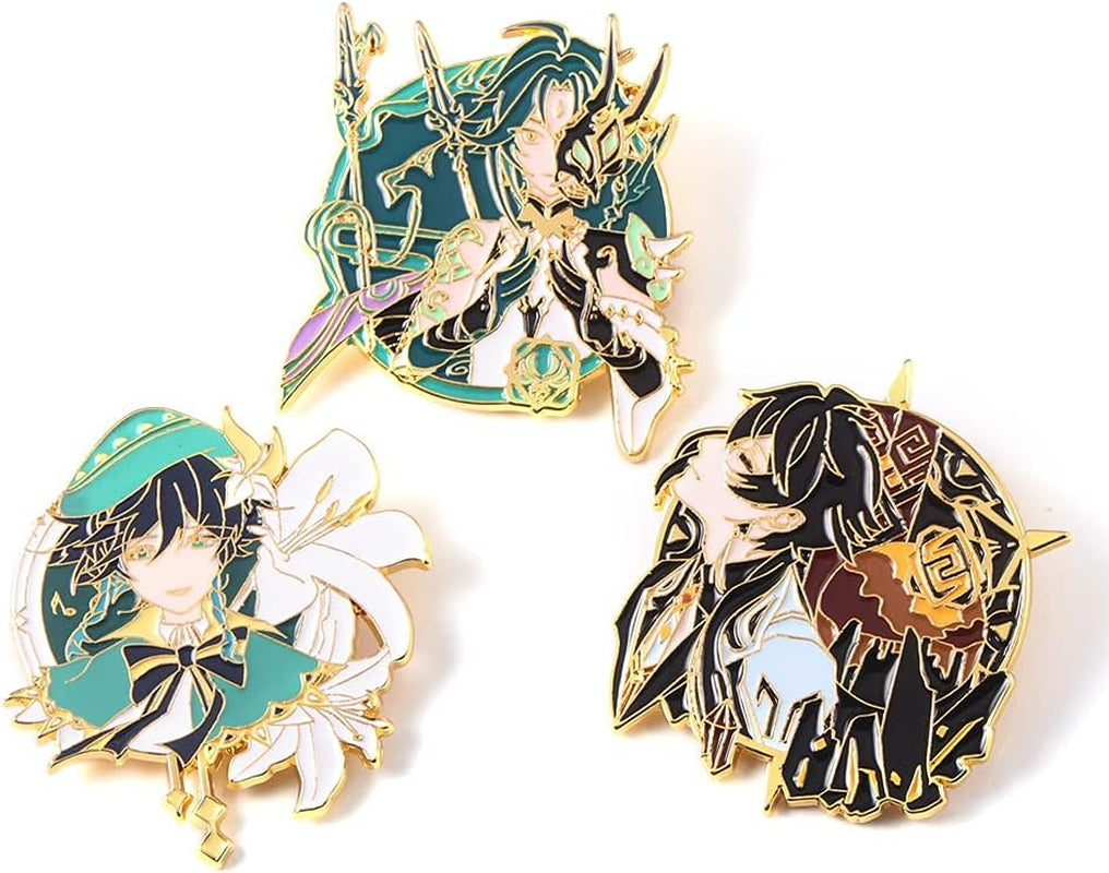 Genshin Impact Hutao Brooch Pin - Hutao Characters Cosplay Enamel Brooch Lapel Pin - Gift for Fans, Women and Girls