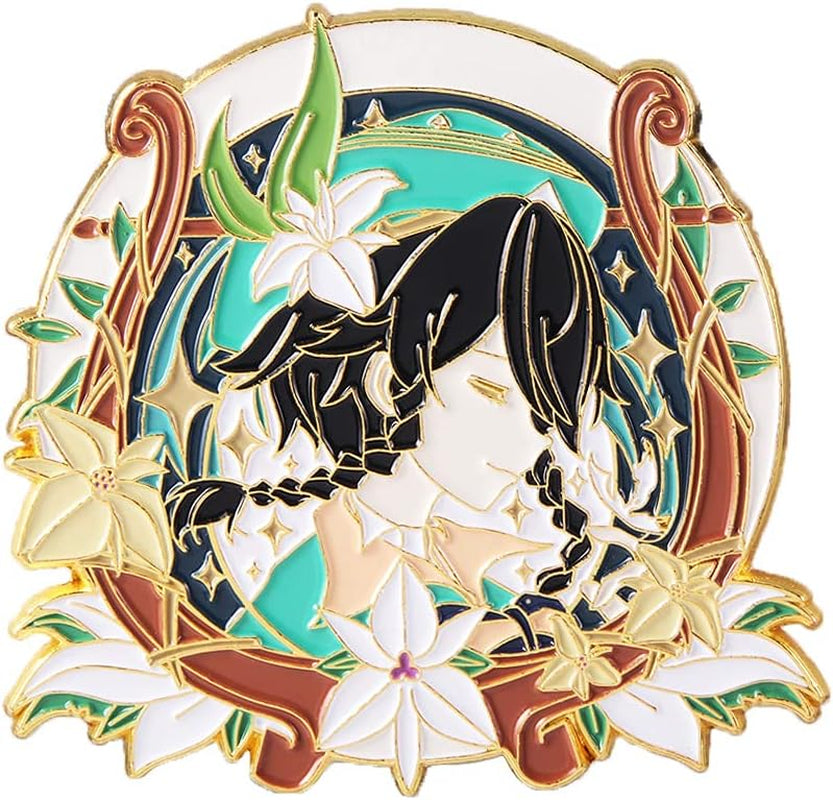 Genshin Impact Brooch Pin - Characters Cosplay Enamel Brooch Lapel Pin - Gift for Fans, Women and Girls