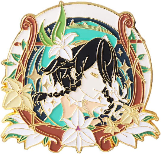 Genshin Impact Brooch Pin - Characters Cosplay Enamel Brooch Lapel Pin - Gift for Fans, Women and Girls