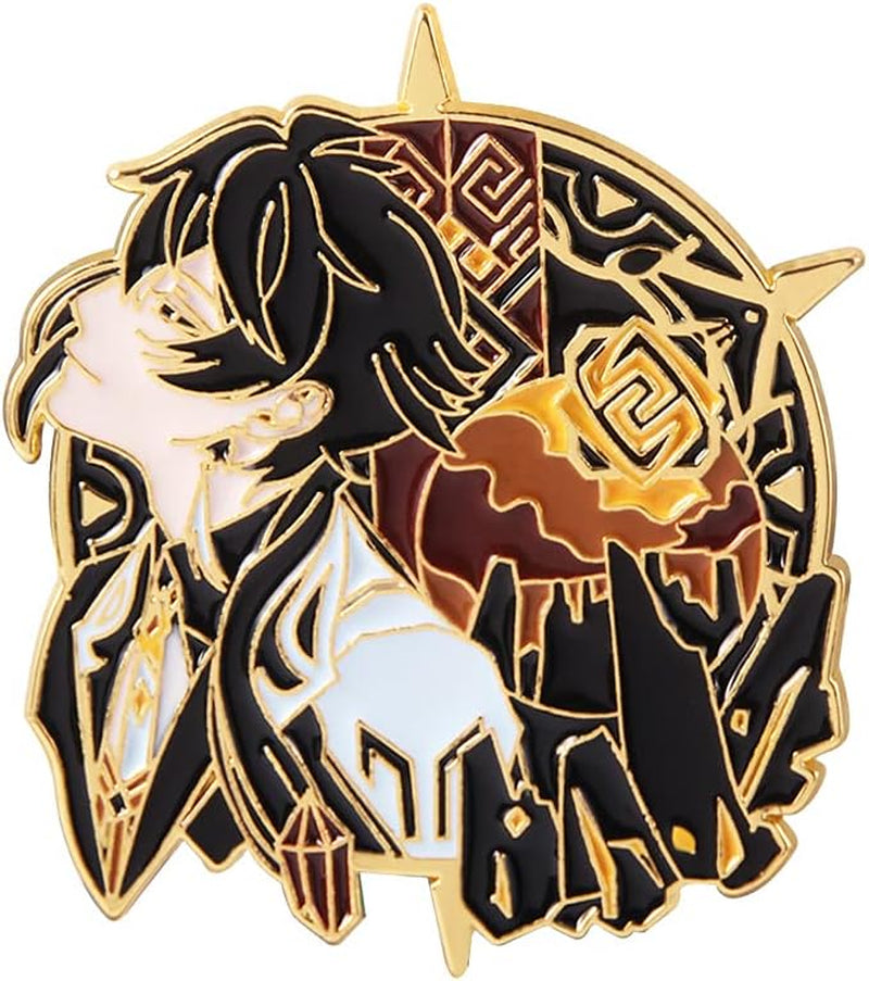 Genshin Impact Hutao Brooch Pin - Hutao Characters Cosplay Enamel Brooch Lapel Pin - Gift for Fans, Women and Girls