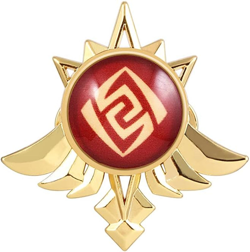 Genshin Impact Vision Brooch Pins - Eye of God Luminous Brooch - Game Project Accessories for Women