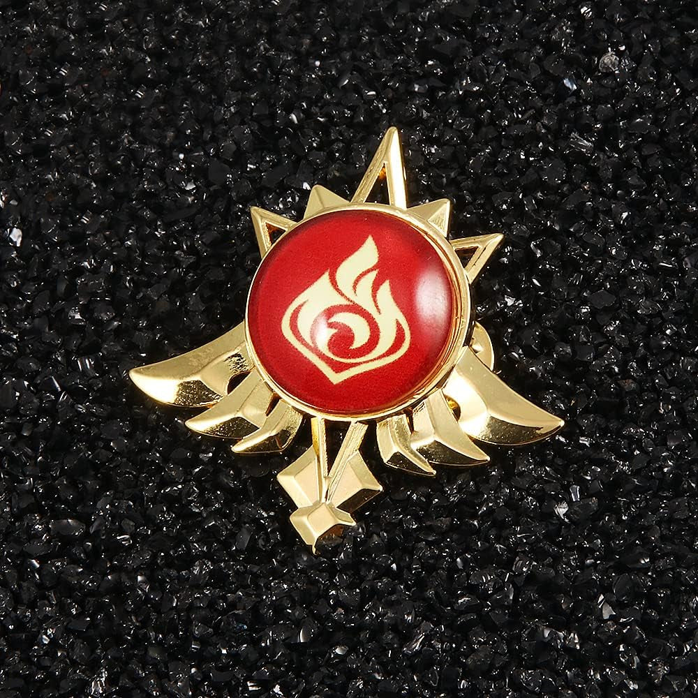 Genshin Impact Vision Brooch Pins - Eye of God Luminous Brooch - Game Project Accessories for Women