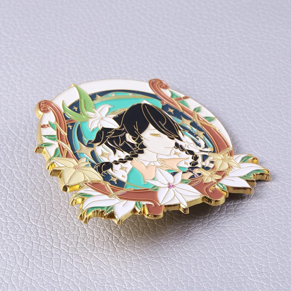 Genshin Impact Brooch Pin - Characters Cosplay Enamel Brooch Lapel Pin - Gift for Fans, Women and Girls