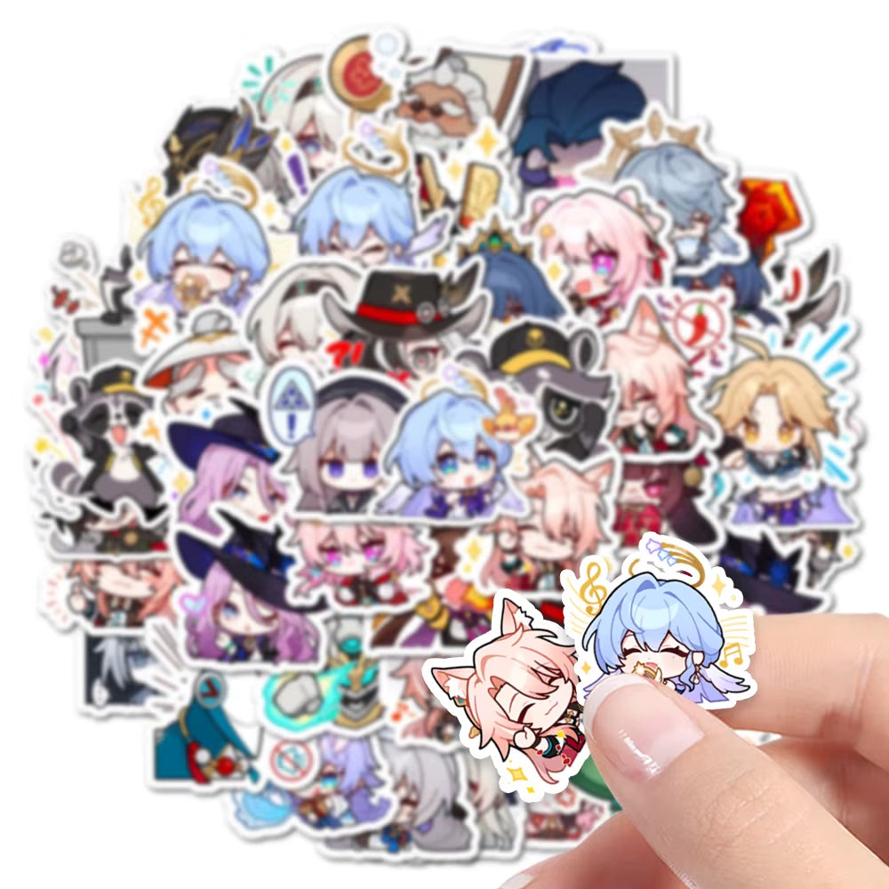 48Pcs Game Character Honkai: Star Dome Railway Stickers Can Be Used to Decorate Phone Cases, Refrigerators, Suitcases, Etc
