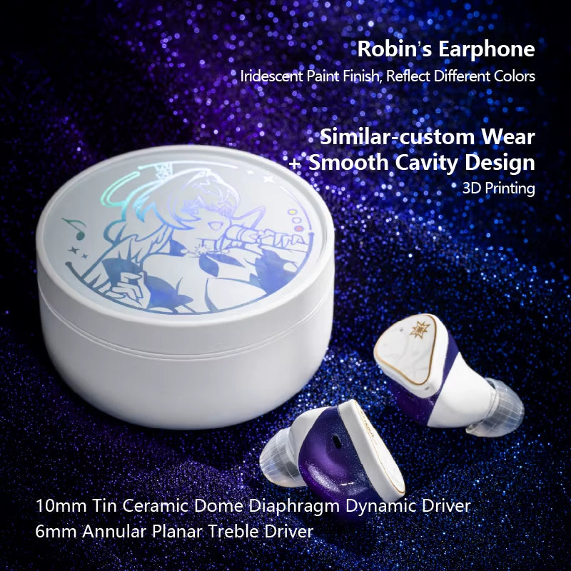 ROBIN Earphone Honkai Star Rail Robin'S Earphones TWS Hybrid Dynamic Driver + Planar Driver ANC TWS Earphones