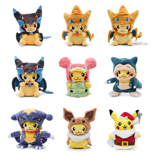 Adorable Eevee & Pikachu Cosplay Plush Toys - Collectible Stuffed Animal Dolls (20-30CM) Perfect Gift!