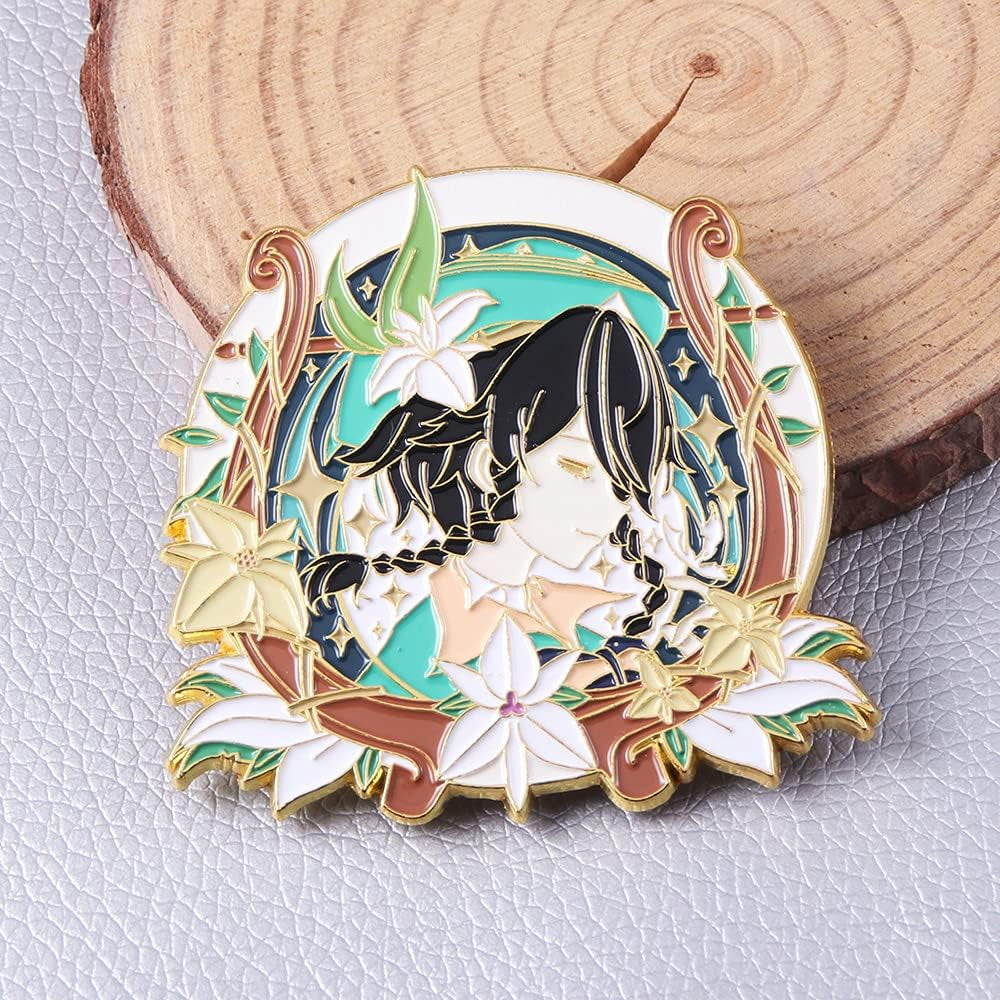 Genshin Impact Brooch Pin - Characters Cosplay Enamel Brooch Lapel Pin - Gift for Fans, Women and Girls
