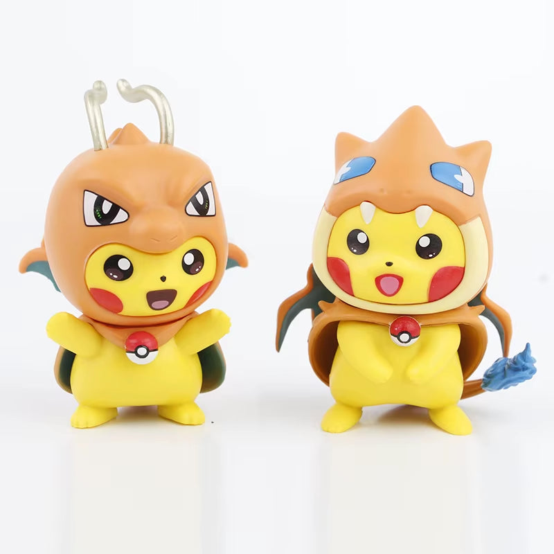 Collectible 6-Piece Pokémon Figure Set: Pikachu as Charizard & Mew - 7cm Toys