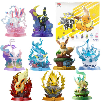 Collectible 9-Piece Eeveelution Pokémon Figure Set - Espeon, Sylveon, Glaceon, Leafeon, Vaporeon, Umbreon, Flareon Pocket Monster Toys!