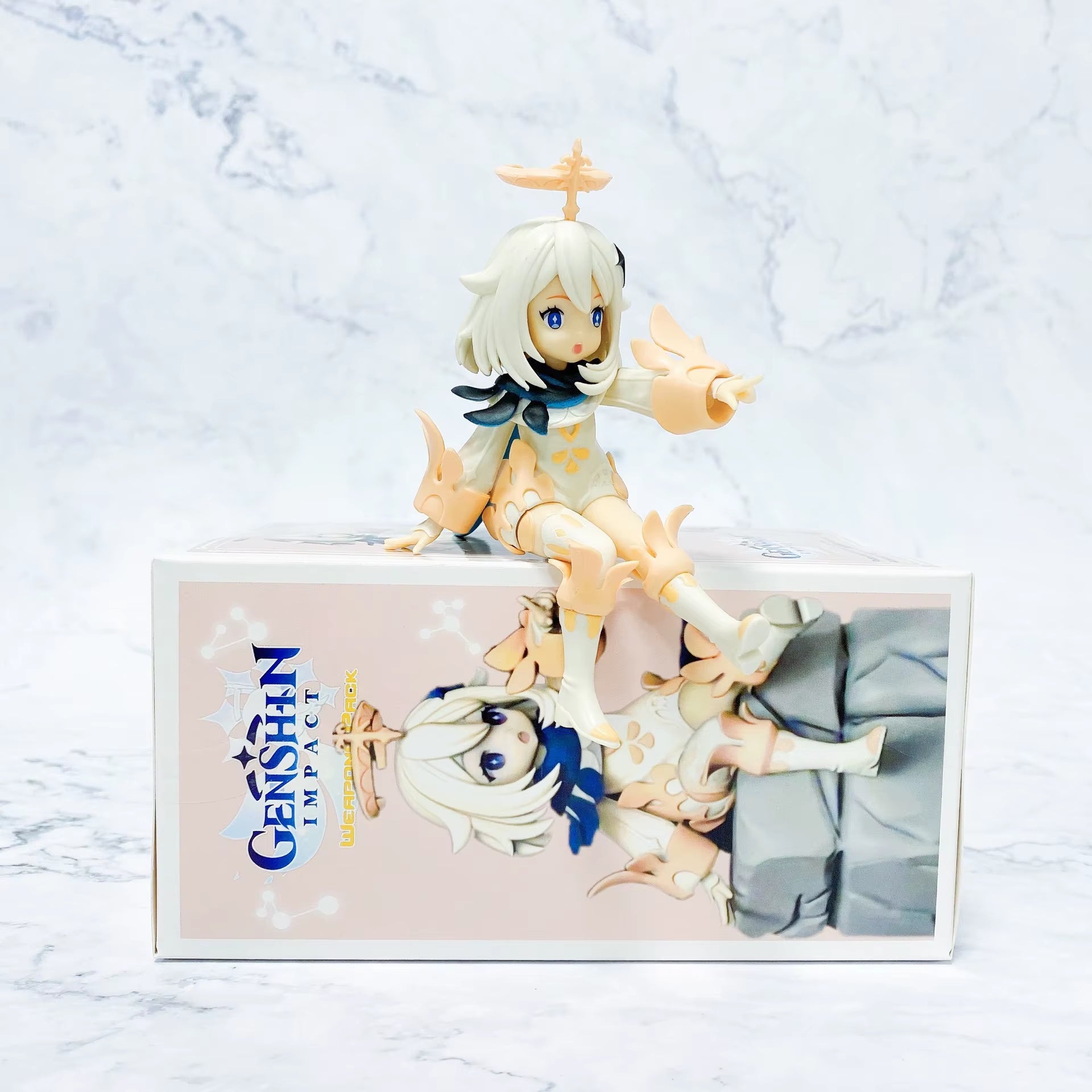 12CM Genshin Impact Paimon Genshin Impact Klee Anime Action Figure Instant Noodle Pressure PVC Toy Collector Model Gift