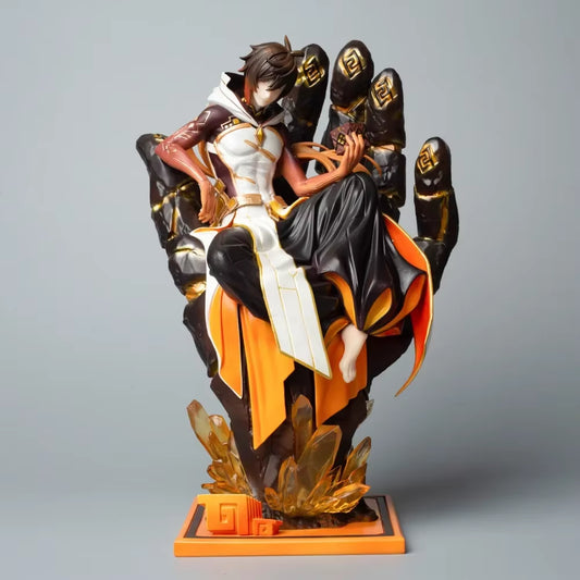 Genshin Impact Figure Zhongli 26Cm PVC Model Collection Simulation Statue Game Action Figurine Doll Holiday Gift for Children