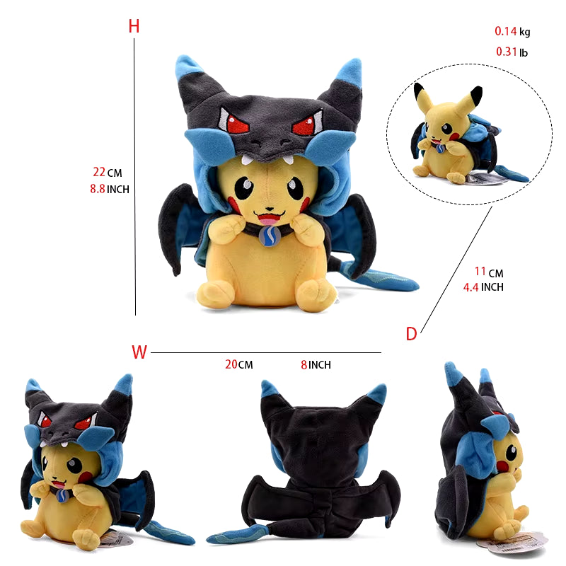Adorable Eevee & Pikachu Cosplay Plush Toys - Collectible Stuffed Animal Dolls (20-30CM) Perfect Gift!