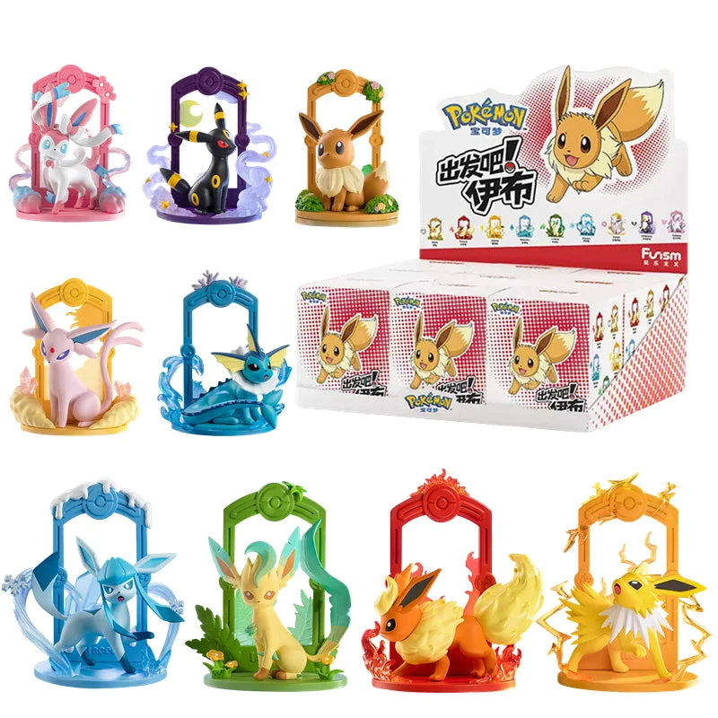 Collectible 9-Piece Eeveelution Pokémon Figure Set - Espeon, Sylveon, Glaceon, Leafeon, Vaporeon, Umbreon, Flareon Pocket Monster Toys!