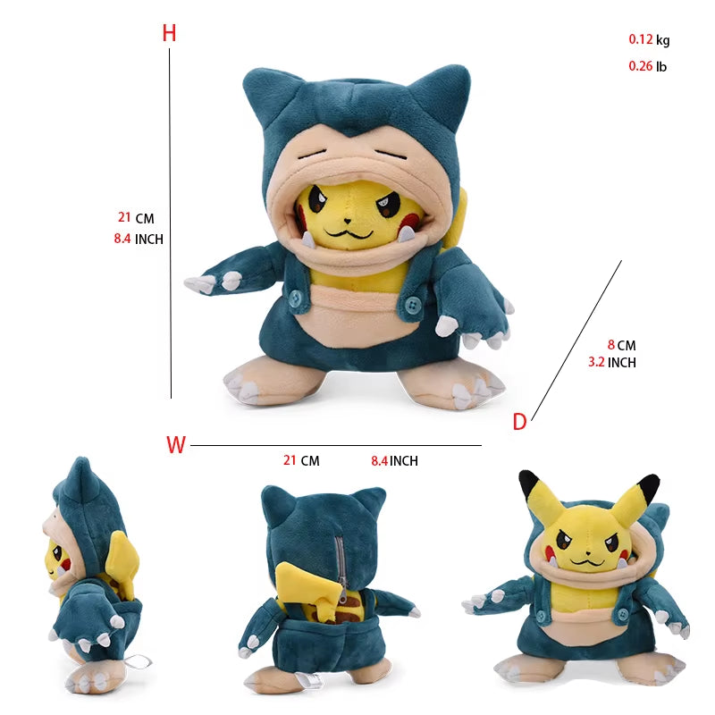 Adorable Eevee & Pikachu Cosplay Plush Toys - Collectible Stuffed Animal Dolls (20-30CM) Perfect Gift!